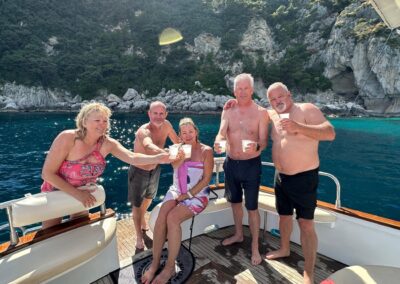 Friends on a private boat tour off Sorrento