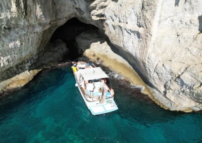 Visit a natural cove during a boat tour of the Amalfi Coast.