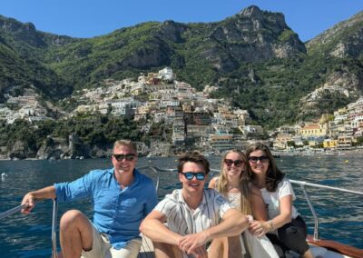 Positano private boat tour with family